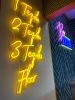 1 Tequila 2 Tequila 3 Tequila Floor Custom Neon sign in golden yellow @margaritascantina