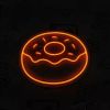 Orange donut with sprinkles LED neon sign shown turned on - made by Custom Neon®
