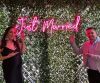 Just Married LED neon light on a wedding photo backdrop - from Custom Neon™  @customneon