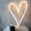 Neon Heart Light for Tabletop or Wall Mounting shown in white - from Custom Neon
