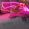 Lovers Holding Hands faux neon sign shown illuminated/turned on - from Custom Neon