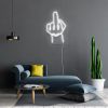 Middle Finger Faux Neon Sign  pre-designed light-up wall art from Custom Neon®