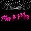 Miss to Mrs LED Neon sign in a script font - photo from Custom Neon by Neon Collective