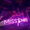 Pink LED neon Miss to Mrs sign at a bridal shower - made by @custom neon for @tothewallhire