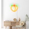 Multi-colored Peach Emoji 
 pre-designed light-up wall art from Custom Neon®