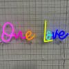 One Love light up word sign in multiple colors from Custom Neon®