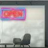 Neon look LED open sign in eye catching red, pink and blue - from CustomNeon.com.au
