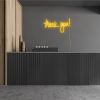 thank You! yellow neon flex sign shown wall mounted in a cafe - from Custom Neon®