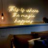 This is Where the Magic Happens LED neon sign above bed - from Custom Neon