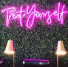 Treat Yourself neon sign on a green wall in a nail bar - from Custom Neon