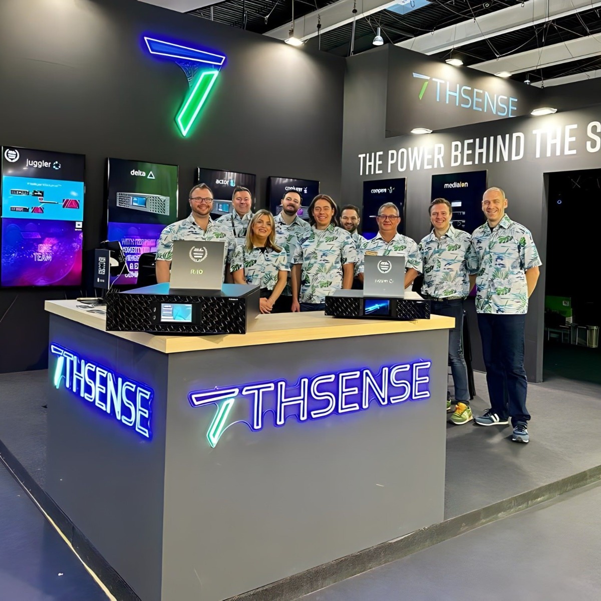 @7thsense00 logo signs at the @ise_show tradeshow made by Custom Neon®