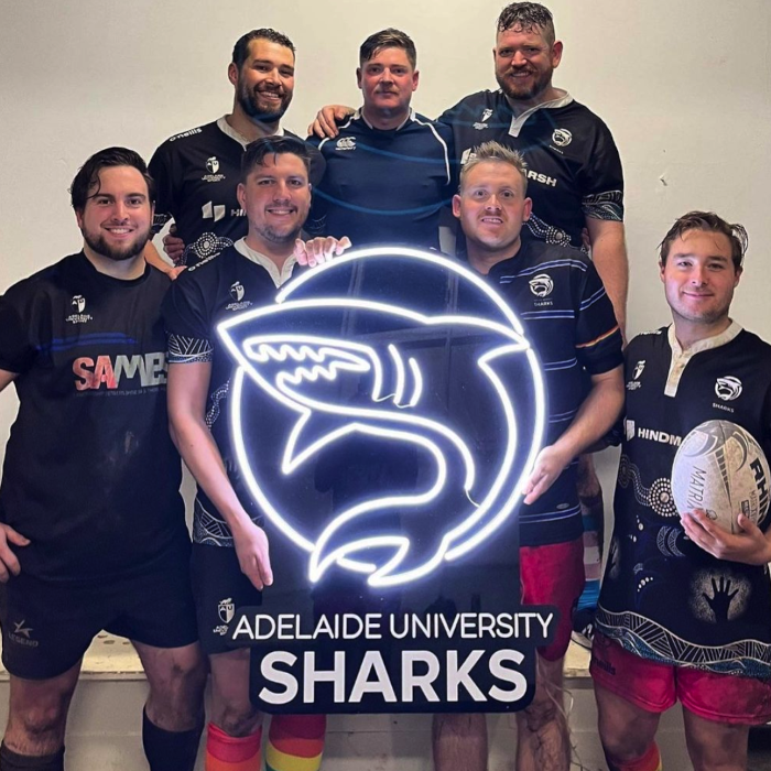 Custom Neon® Adelaide sports team logo sign @adelaide_uni_sharks