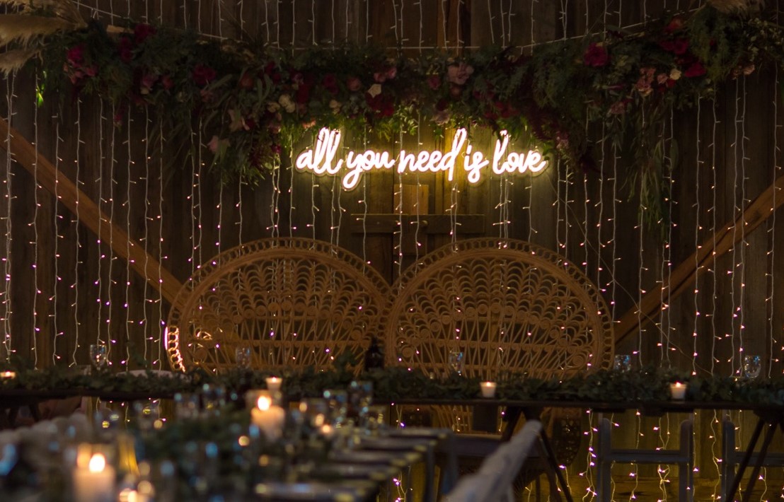 All You Need is Love Custom Neon® wedding reception sign