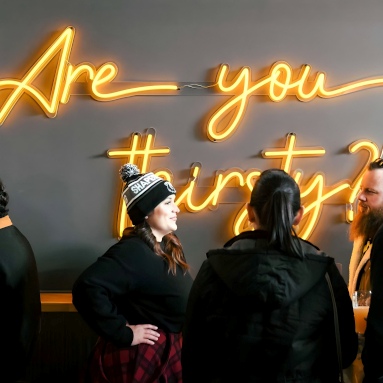 Yellow Are You Thirsty? Custom Neon® pub sign for @shapeshifterbrewingco