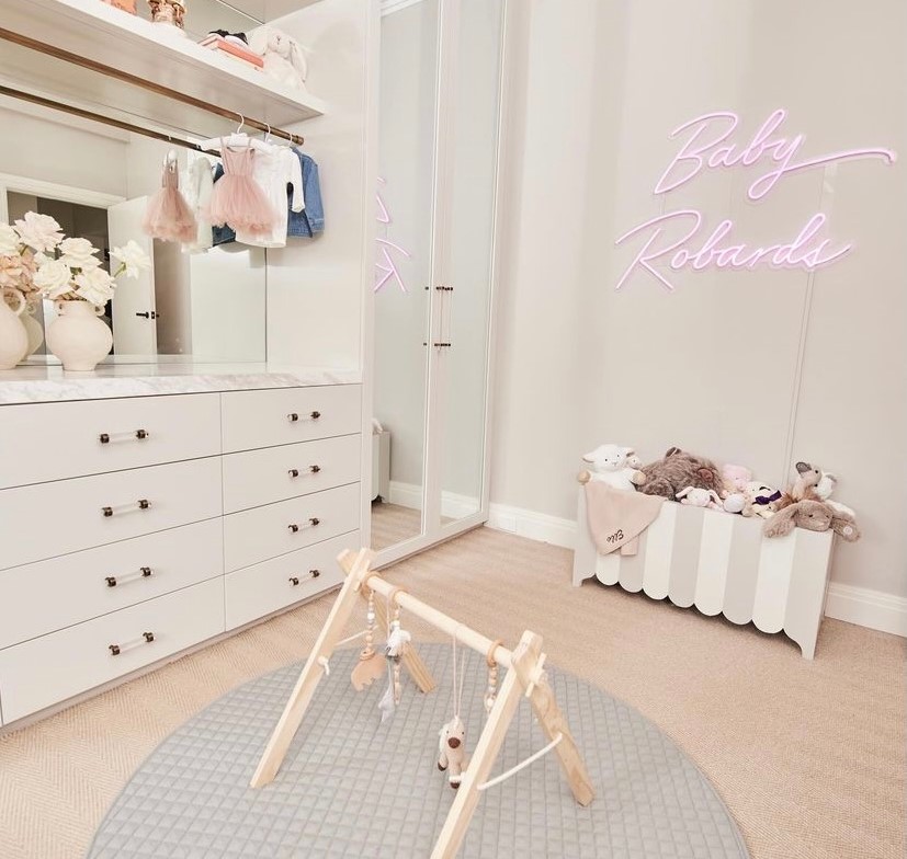 Pink Custom Neon® nursery sign @charlotteheinrich @theinteriorreport