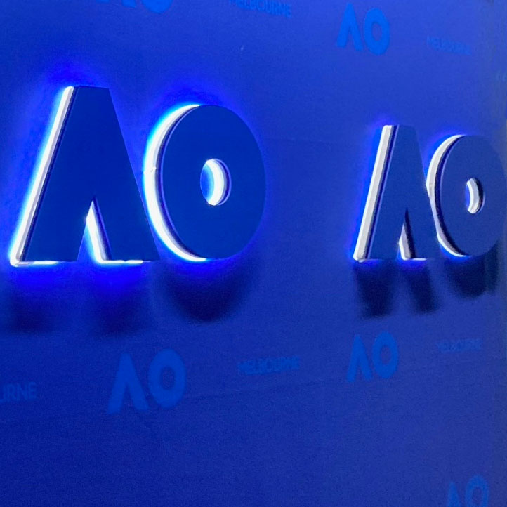 Custom Neon backlit sign for the Australian Open
