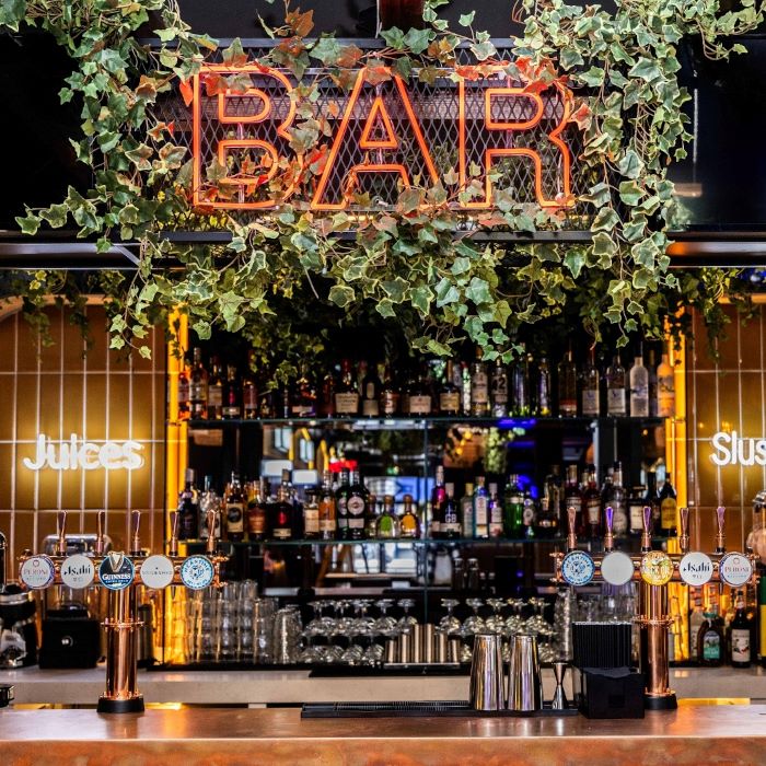 Custom Neon® directional signage @mktplce.uk photography @brianfbenton