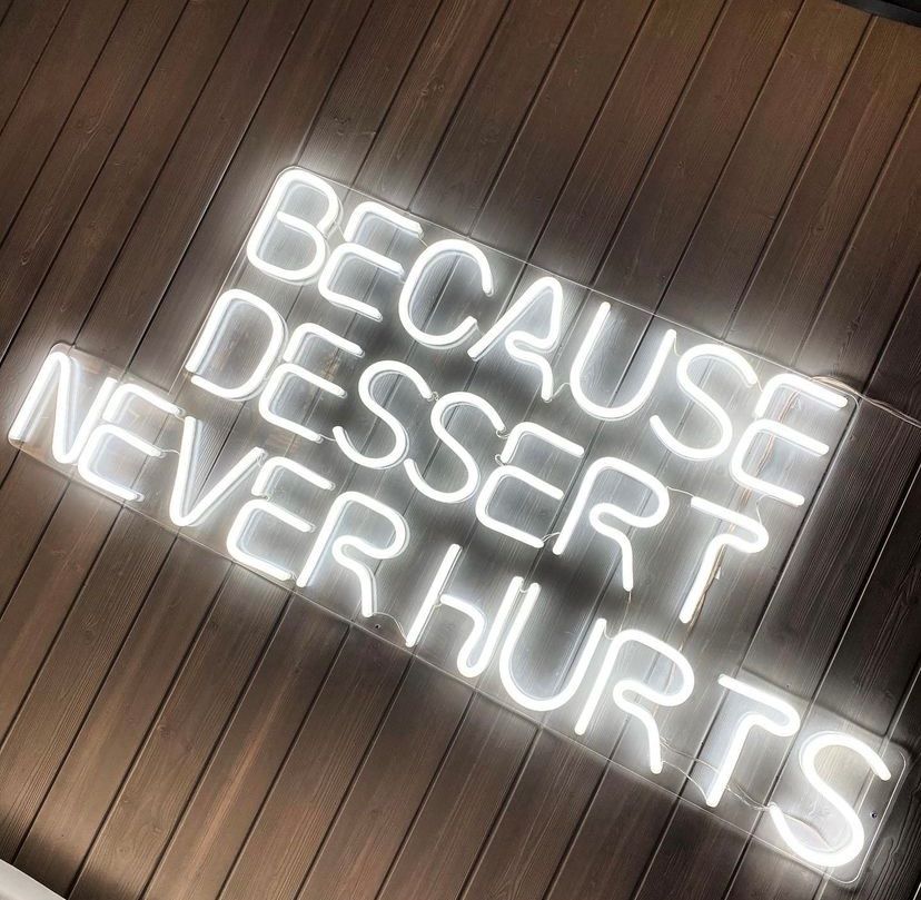 Custom Neon® white quote sign @mannysweetreats