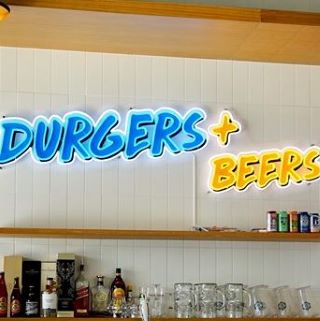 Yellow and blue UV print Custom Neon® sign @st.burgs