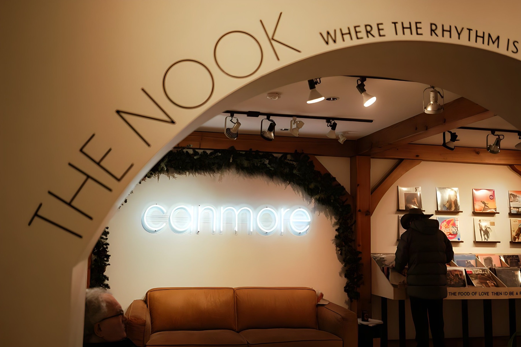 Custom Neon® white retail sign @canmore photo@jaydla