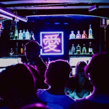 Custom Neon® purple Chinese character sign @loverboy.adl