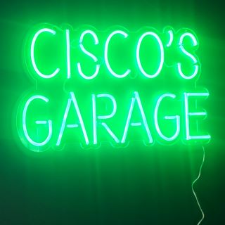 Green Custom Neon® personalised garage sign