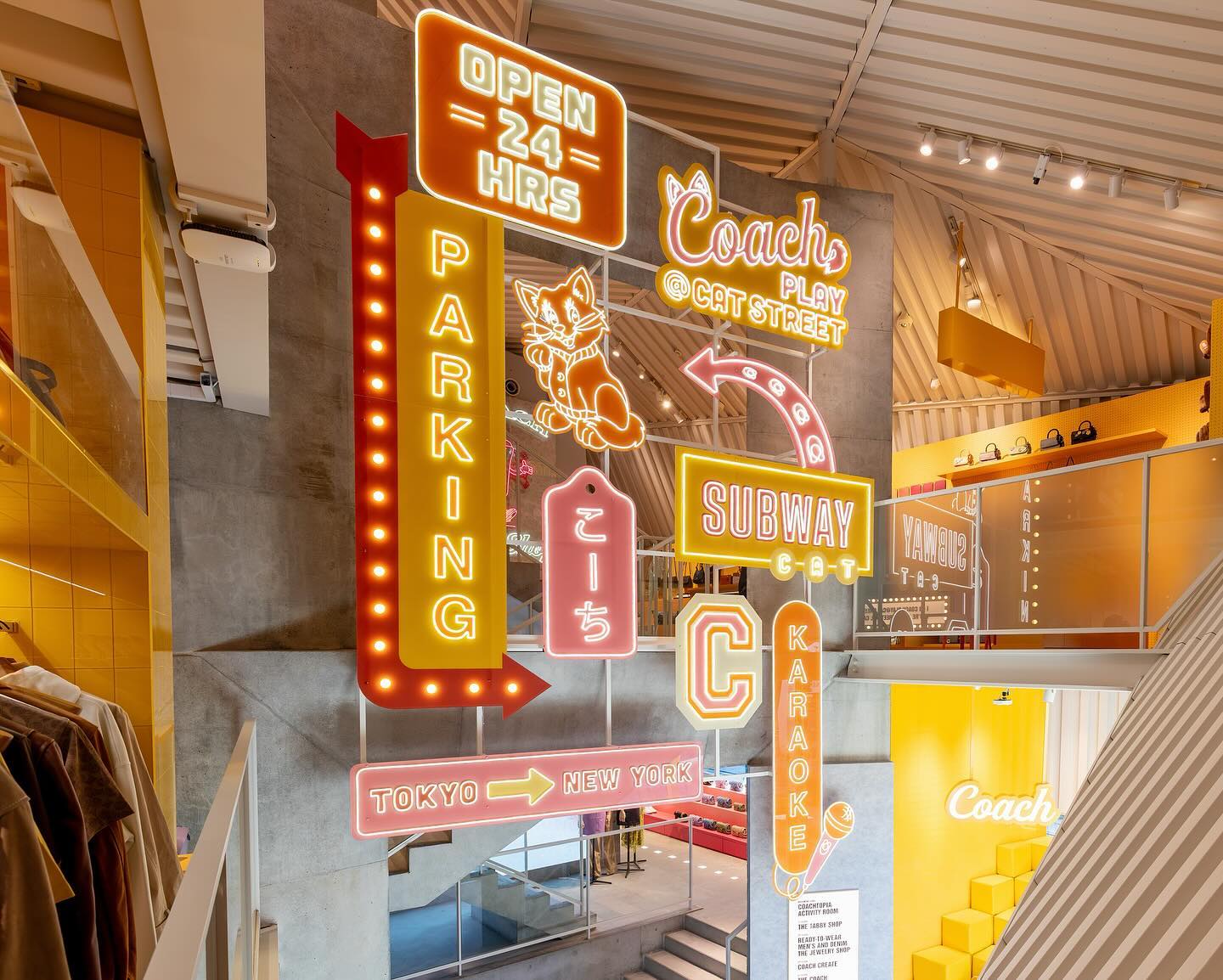 Custom Neon® retail signage at the @coachjapan Play @CatStreet popup store in Tokyo
