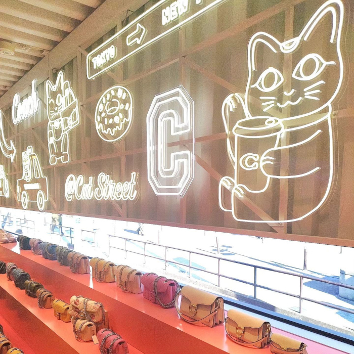 Custom Neon® white LED neon signs in Coach Play @Cat Street @coach_japan photo by @toko_neesan