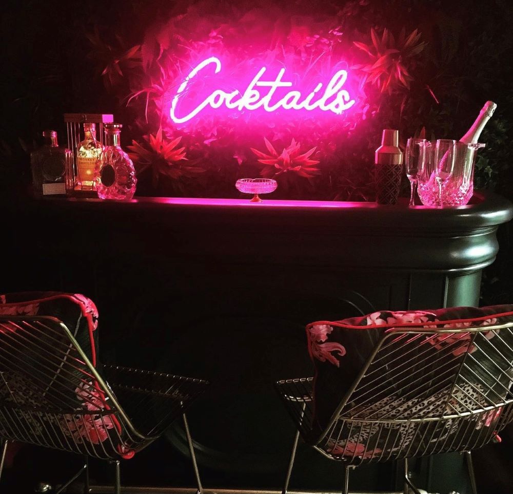 Custom Neon® pink outdoor cocktail bar sign @bezza32