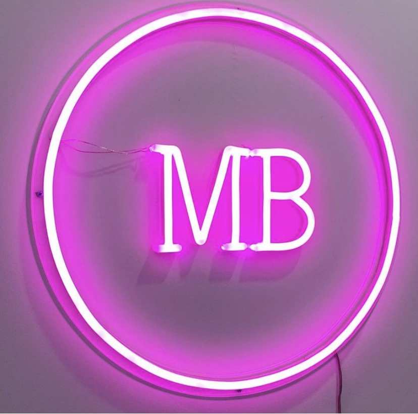 Cotton candy pink Custom Neon® logo @makeupbymilliebac