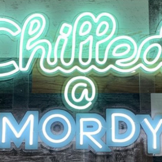 Mint & blue logo sign @chilledandmordy by Custom Neon®