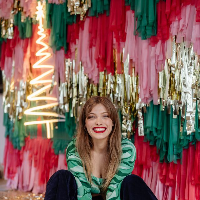 Custom Neon® Instagram wall backdrop sign on a shimmer wall styled by @styleourparty @torquaytaphouse @gingerandmint