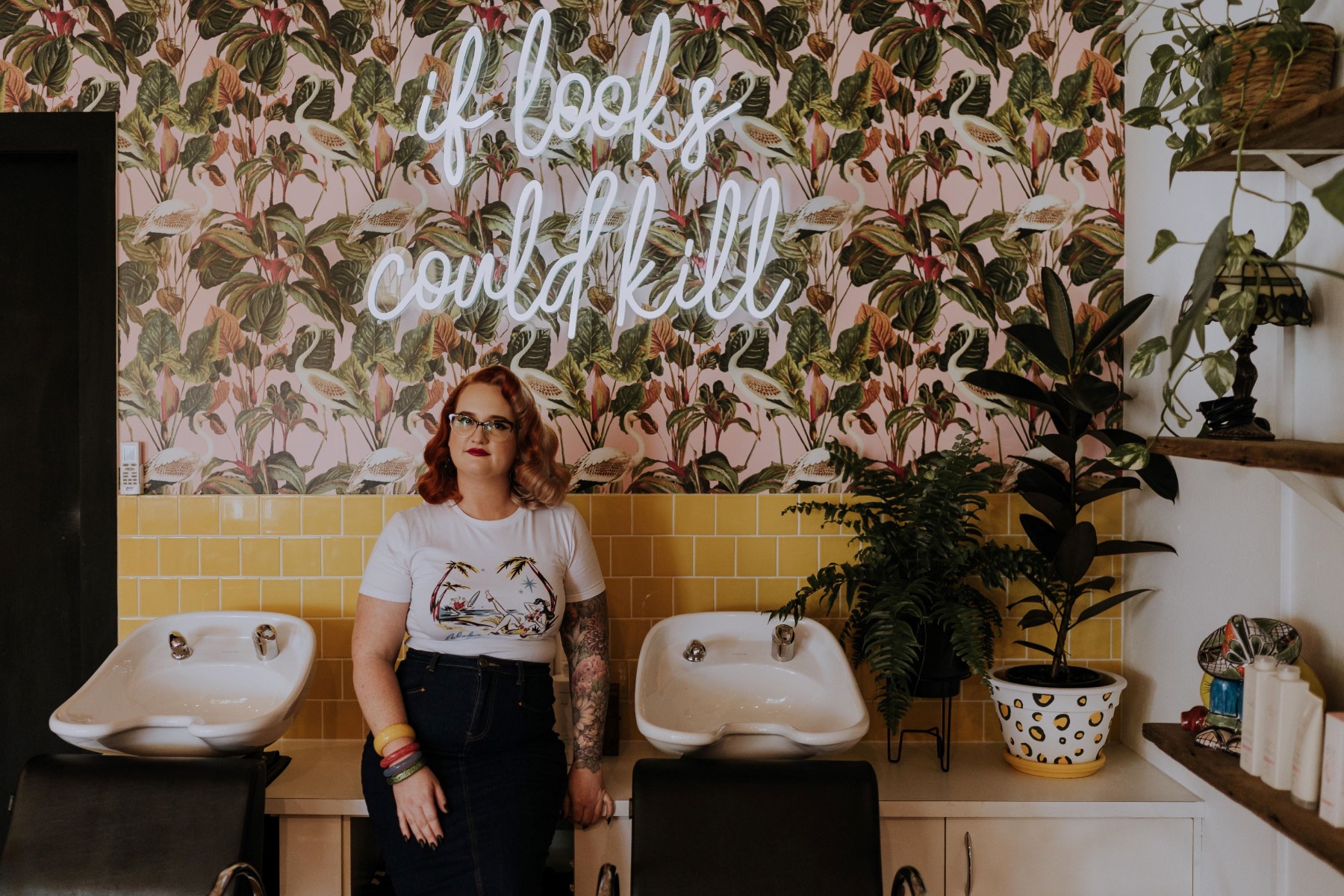 White quote sign made by Custom Neon® for @dollsandsailors