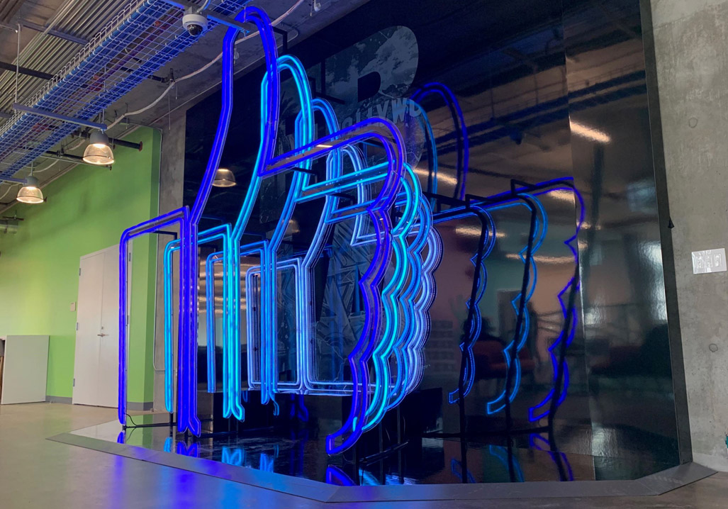 RGB LED Flex Facebook thumbs up made by Custom Neon&reg; for Facebook LA