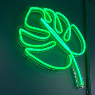 Custom Neon® green leaf art 
 @botanicacollective