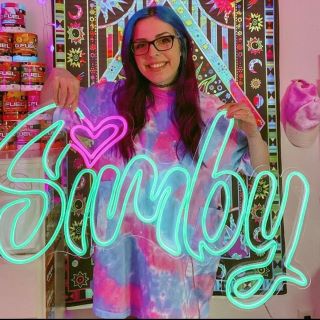 Mint green gaming logo @simbybtw made by Custom Neon®