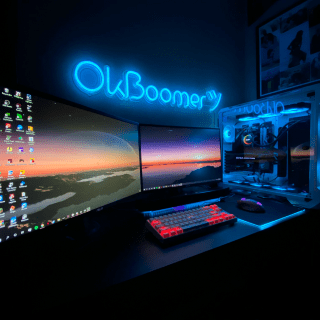 Gamer slogan sign @okboomer made by Custom Neon® 