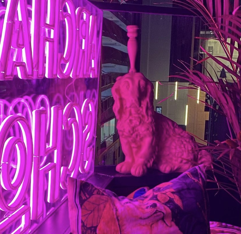 Hot pink company name sign by Custom Neon® for @archaicaschola