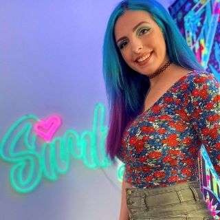 Pink & mint logo sign @simbybtw by Custom Neon®