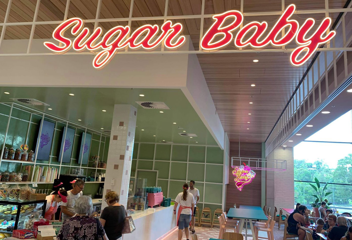 UV print LED neon café neon sign made by Custom Neon® for @sugarbabyhyperdome