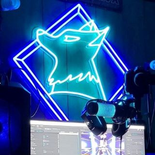 Custom Neon® dark blue personal logo @yt_downcastspark