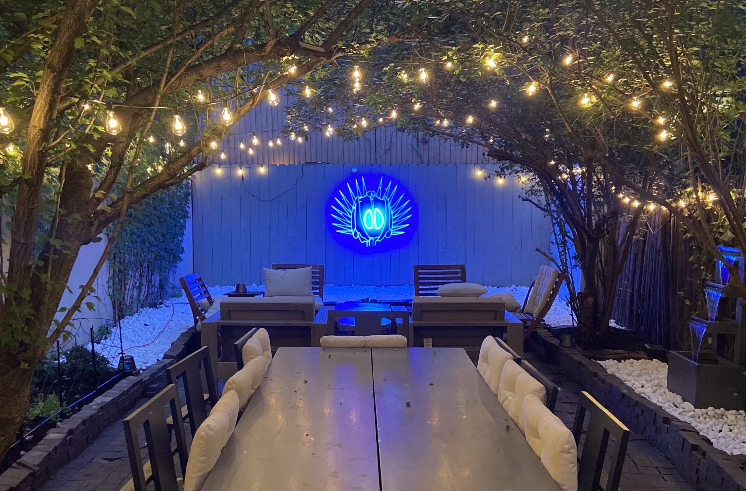 Custom Neon® dark blue outdoor sign