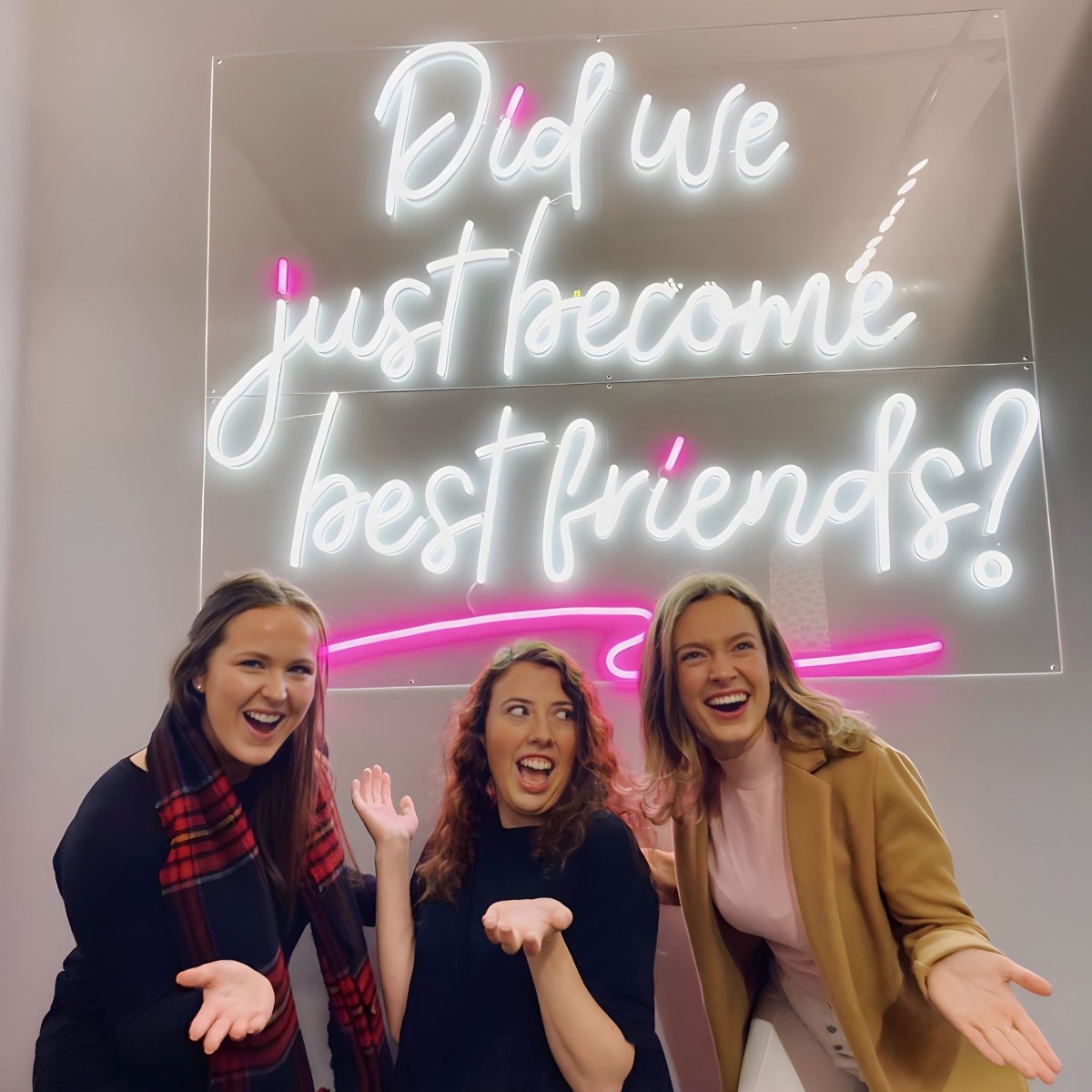 Did we just become best friends large Custom Neon&reg; selfie sign at an event by @livenation
