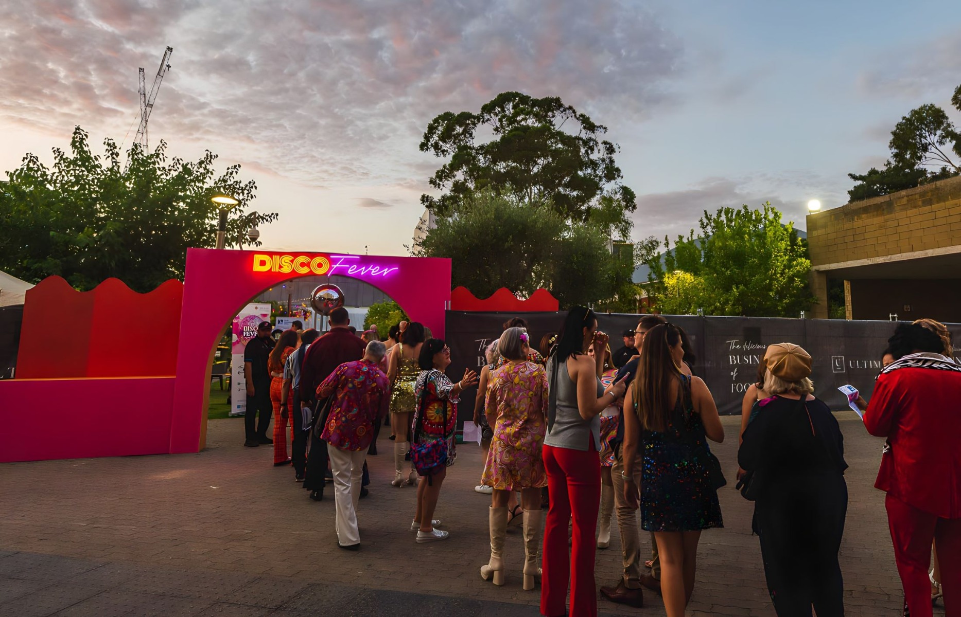 Disco Fever Custom Neon® outdoor event sign - ultimocateringandevents.com.au