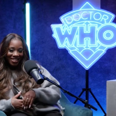 Doctor Who podcast logo sign by Custom Neon® for the official BBC Dr Who podcast