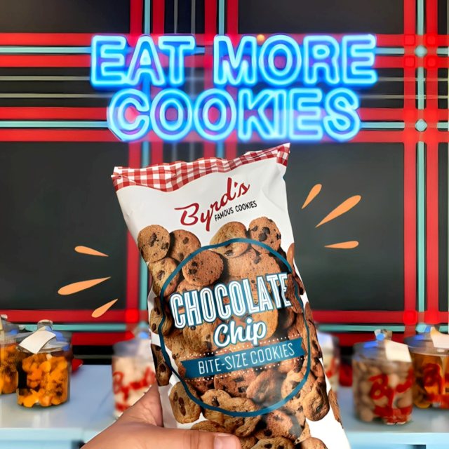 Custom Neon® blue Eat More Cookies sign @byrdcookieco