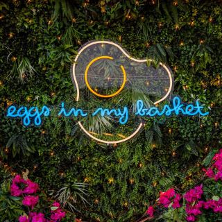 Custom Neon® Eggs in my basket sign in the Love Island Australia Villa