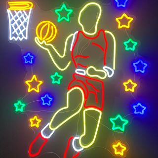 Custom Neon® basketball player wall art @feature