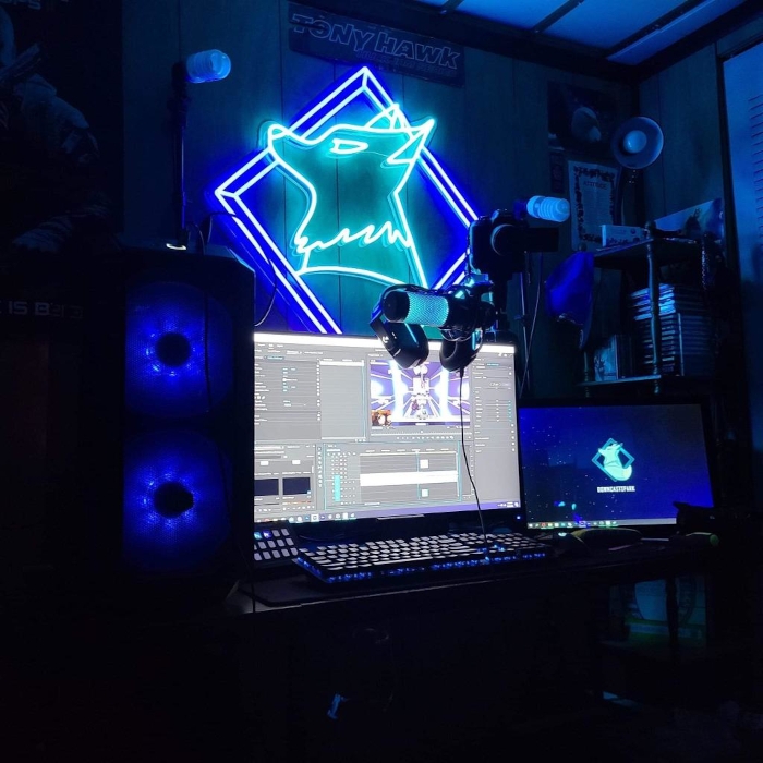 Mulicolored logo sign for gamer room by Custom Neon® @ytdowncastspark