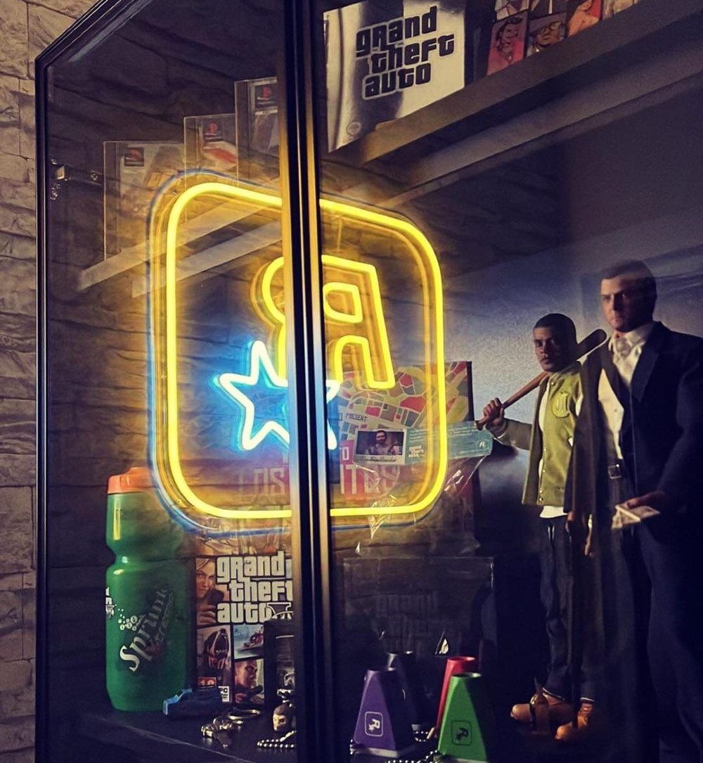 Yellow Custom Neon® logo @rockstargames photo @gabrda_9